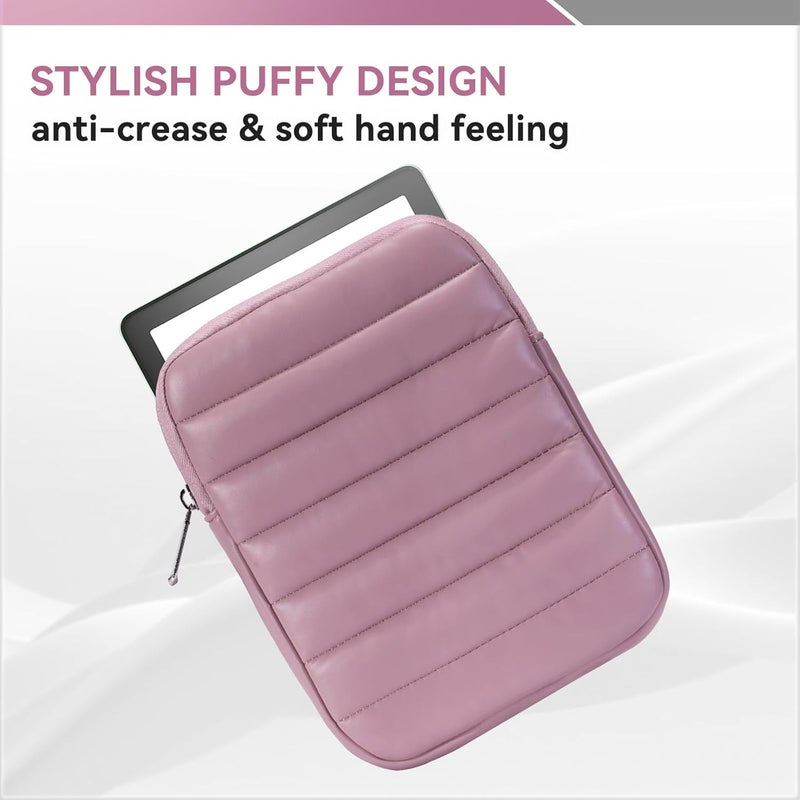 Clezolraa 6-7 Inch Puffy Sleeve Case for 7" Kindle Paperwhite 12th Gen/Colorsoft 2024, 6.8" Kindle Paperwhite 11th Gen, 6" Kindle 11th Gen 2024/2022, Oasis, Protective Pouch Bag, Purple - Image 3